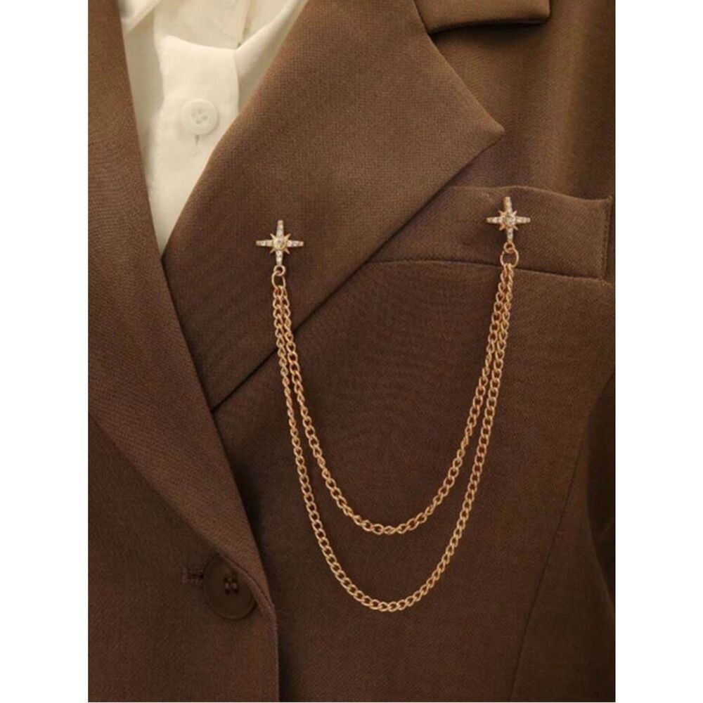 Chain Brooch with Star M772